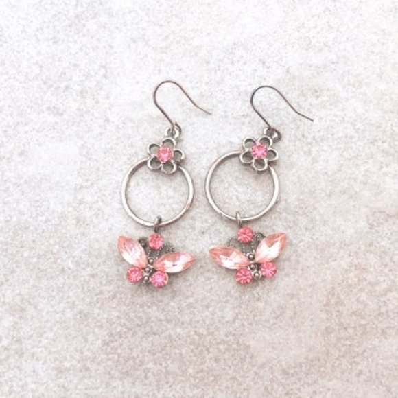 LIKE NEW Korean Butterfly Earrings and Rabbit Necklace Bow - Picture 4 of 4